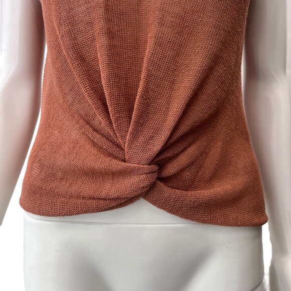 $330 Veronica Beard Brown Knit Kellen Twist Linen Sweater Tank Top size XS - Picture 4 of 9
